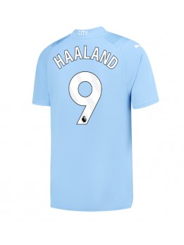 Moški Nogometna dresi replika Manchester City Erling Haaland #9 Domači 2023-24 Kratek rokav